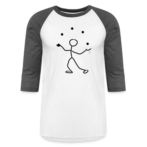 Stickman Juggler on Light Shirt - Unisex Baseball T-Shirt