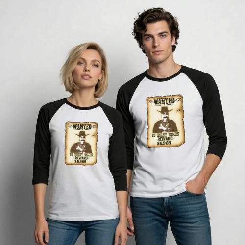 Cowboy Ox-Mad Wanted Poster! - Unisex Baseball T-Shirt