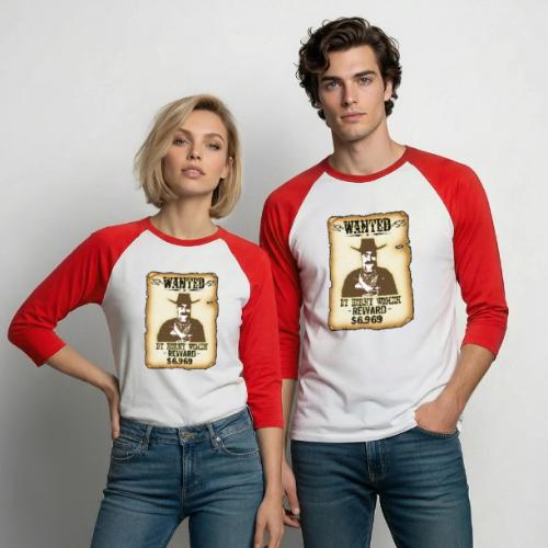 Cowboy Ox-Mad Wanted Poster! - Unisex Baseball T-Shirt