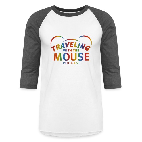 Traveling With The Mouse logo - Rainbow - Unisex Baseball T-Shirt
