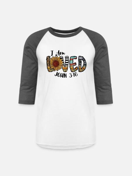 I Am Loved John - Unisex Baseball T-Shirt - white/charcoal