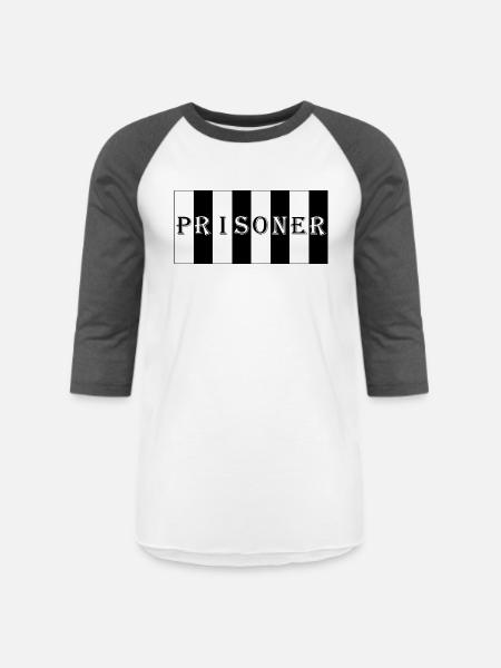 PRISONER - Unisex Baseball T-Shirt - white/charcoal