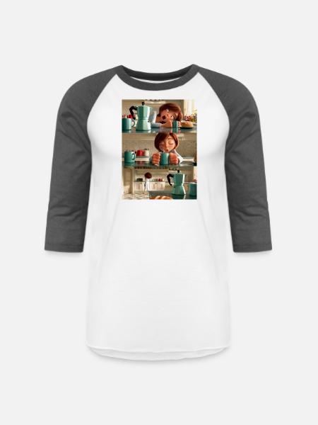Brewed Awakening - Unisex Baseball T-Shirt - white/charcoal