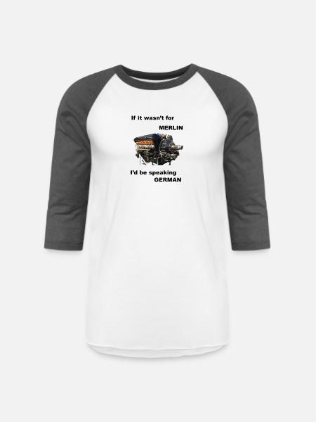 Ode to Rolls Royce Merlin Engine - Unisex Baseball T-Shirt - white/charcoal