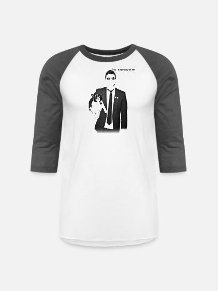 LCD Sound System - Unisex Baseball T-Shirt - white/charcoal