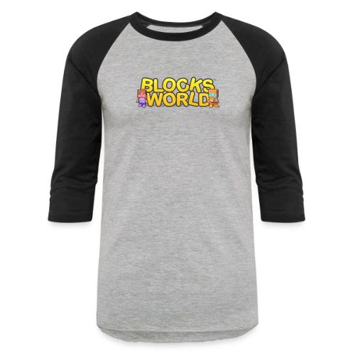 Blocksworld: Logo with Characters - Unisex Baseball T-Shirt