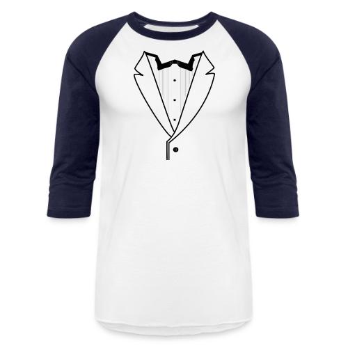 Tuxedo Plain w. Black Lines - Unisex Baseball T-Shirt