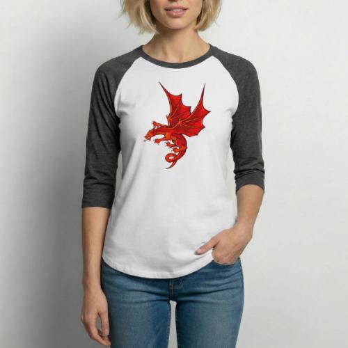 Cool red dragon - Unisex Baseball T-Shirt