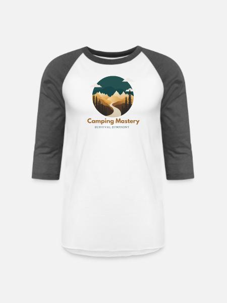 Camping Mastery Survival Symphony - Unisex Baseball T-Shirt - white/charcoal