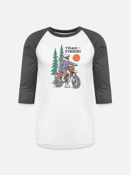 Trail and Error - Unisex Baseball T-Shirt - white/charcoal