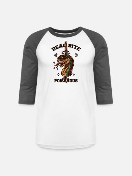Snake And Dagger - Unisex Baseball T-Shirt - white/charcoal