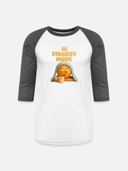 Standby Mode Sleepy face - Unisex Baseball T-Shirt - white/charcoal
