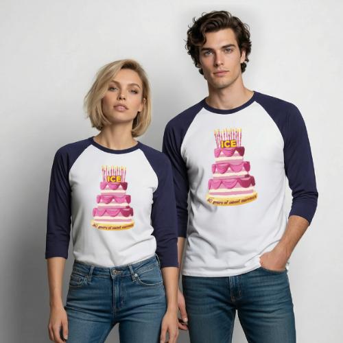 50th Anniversary Cake - Unisex Baseball T-Shirt