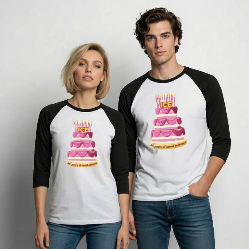 50th Anniversary Cake - Unisex Baseball T-Shirt
