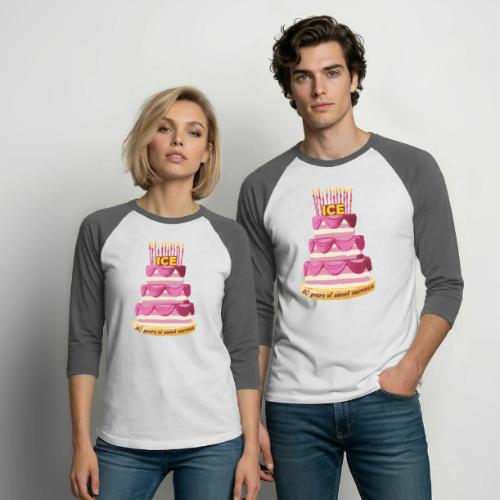 50th Anniversary Cake - Unisex Baseball T-Shirt