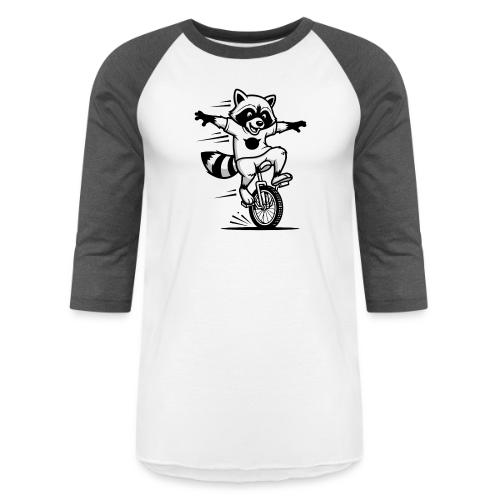 Unicycle Fox Cartoon - Unisex Baseball T-Shirt
