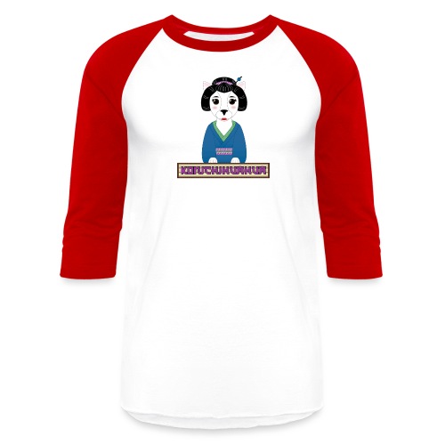 Konichihuahua Japanese / Spanish Geisha Dog Blue - Unisex Baseball T-Shirt