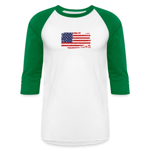 US Flag Leaf Life - Unisex Baseball T-Shirt