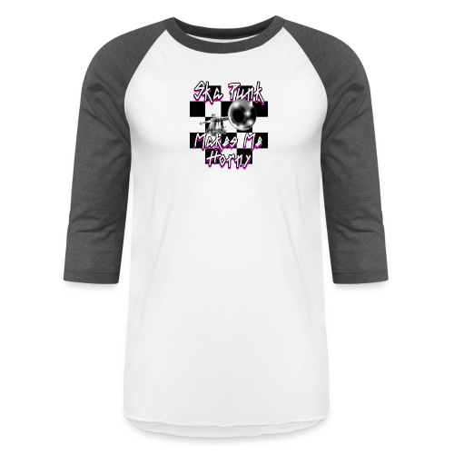Ska Punk Checkered Gear Pink Shadow - Unisex Baseball T-Shirt