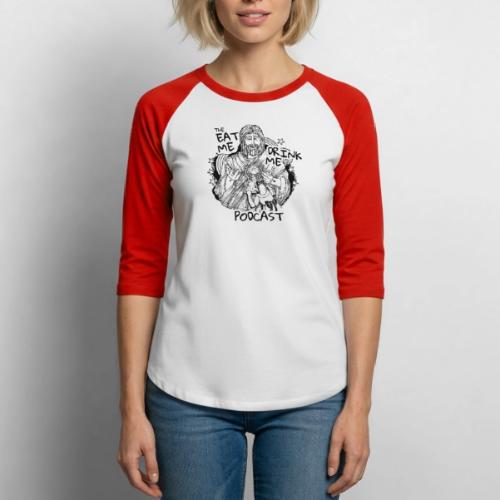 Eat Me Drink Me Podcast revamped logo - Unisex Baseball T-Shirt