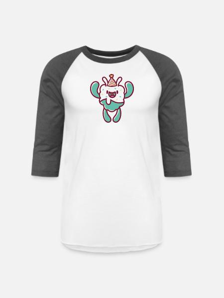 Green Monster Party 8 - Unisex Baseball T-Shirt - white/charcoal