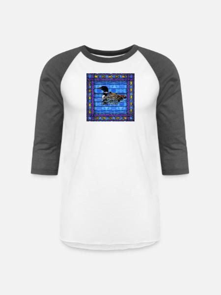 LOON QUILT - Unisex Baseball T-Shirt - white/charcoal