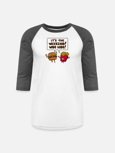 The Weekend Burger - Unisex Baseball T-Shirt - white/charcoal