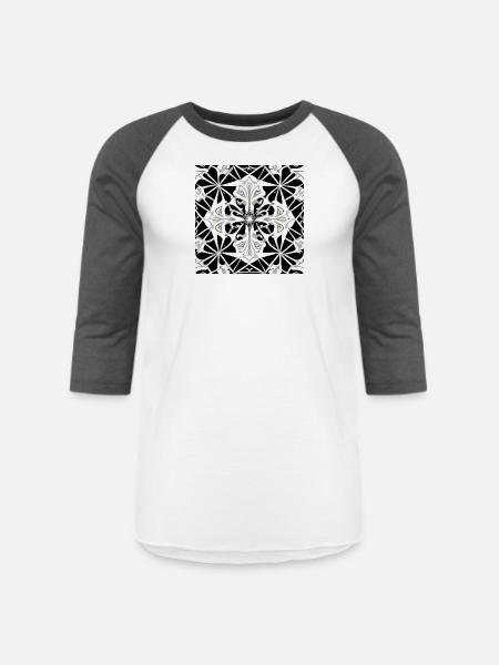 Beautiful ornament - Unisex Baseball T-Shirt - white/charcoal