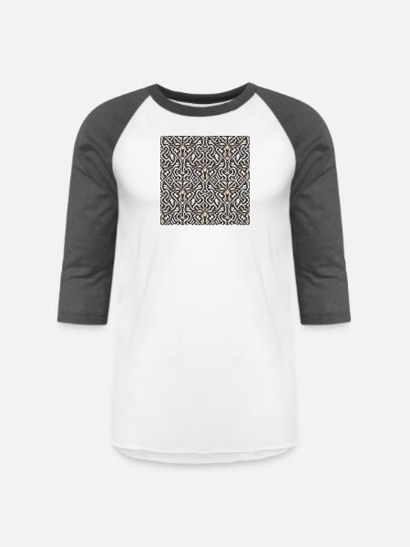 Ornament pattern - Unisex Baseball T-Shirt - white/charcoal