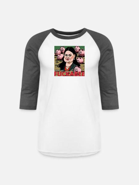 Sarah Fuckabee Sanders - Unisex Baseball T-Shirt - white/charcoal