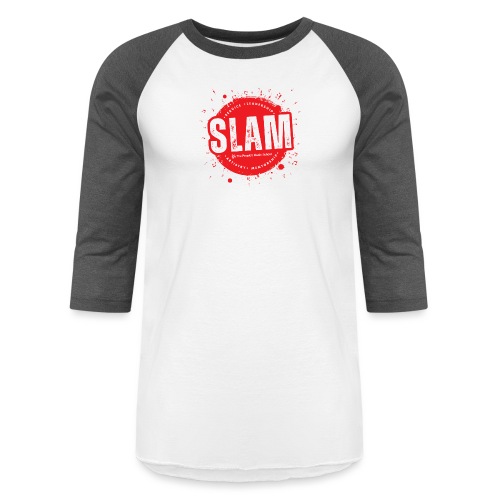 SLAM at TPMS - red with music notes - Unisex Baseball T-Shirt