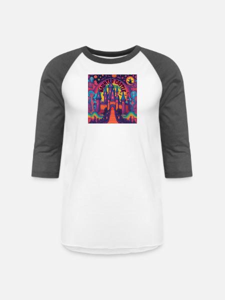 Haunted castle - Unisex Baseball T-Shirt - white/charcoal