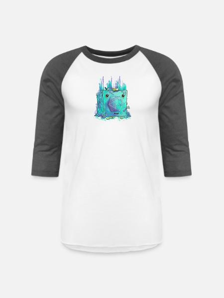 Cubie Pie - Unisex Baseball T-Shirt - white/charcoal