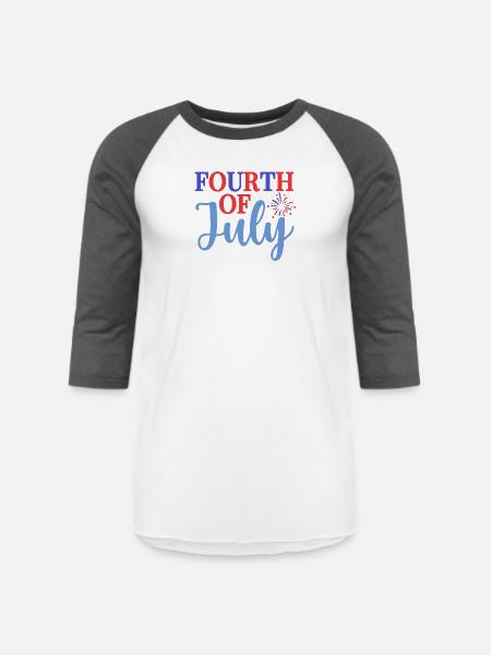 fourth of july - Unisex Baseball T-Shirt - white/charcoal