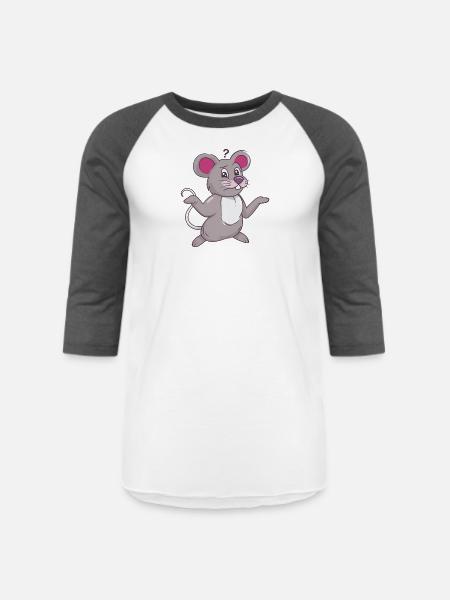 Not So Mouse - Unisex Baseball T-Shirt - white/charcoal
