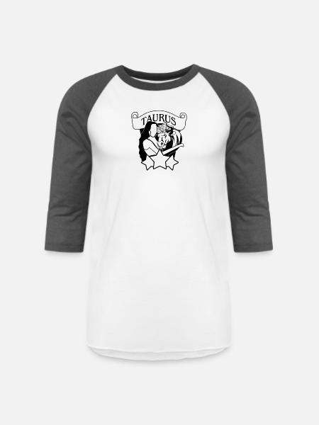 Taurus Black And White - Unisex Baseball T-Shirt - white/charcoal