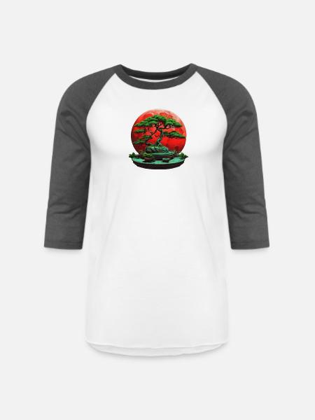BONSAI - Unisex Baseball T-Shirt - white/charcoal