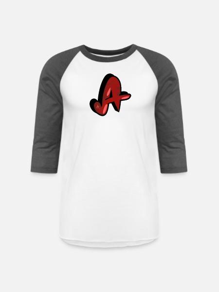 A (Red Camo) - Unisex Baseball T-Shirt - white/charcoal