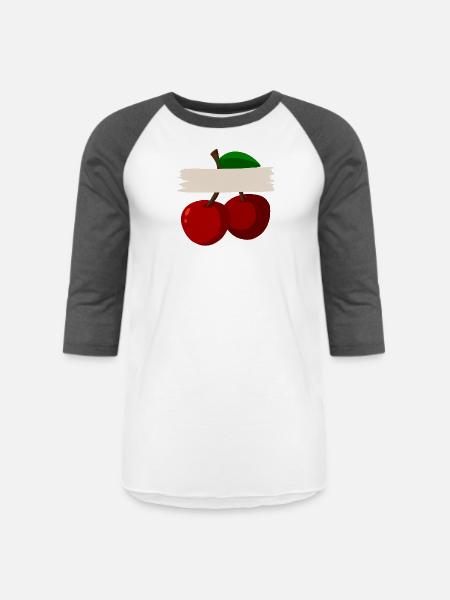 Cherry - Unisex Baseball T-Shirt - white/charcoal