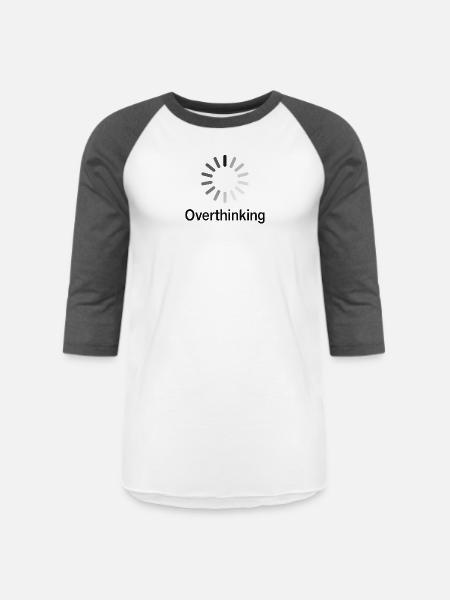 Overthinking Loading Wheel - Unisex Baseball T-Shirt - white/charcoal