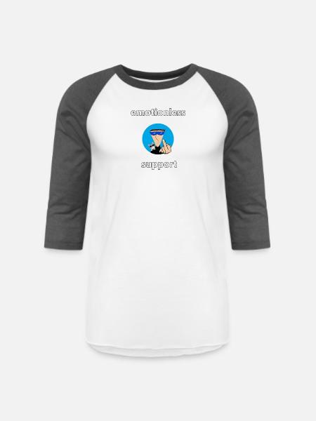 emotionless support - Unisex Baseball T-Shirt - white/charcoal