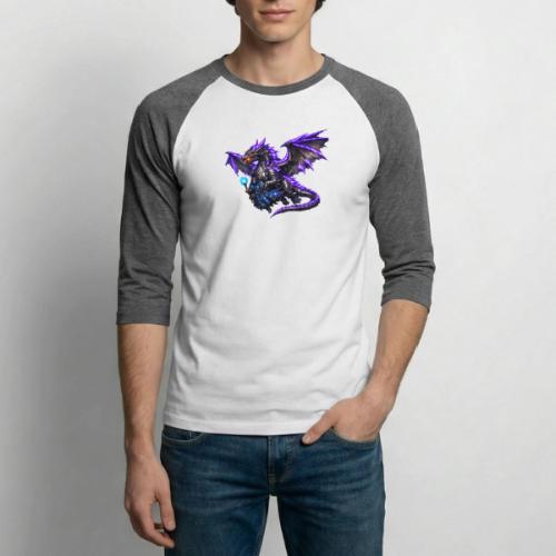 Neon Dragon and Battle Mage - Unisex Baseball T-Shirt
