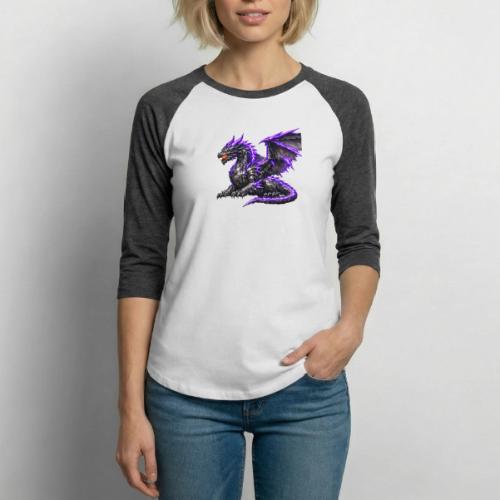 Neon Dragon at Rest - Unisex Baseball T-Shirt