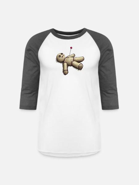Voodoo Doll - Unisex Baseball T-Shirt - white/charcoal