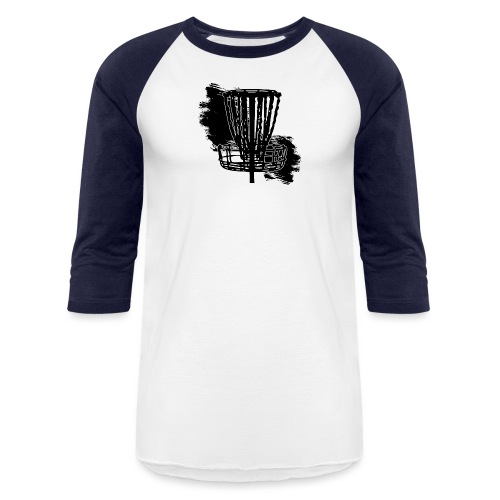 Disc Golf Basket Paint Black Print - Unisex Baseball T-Shirt