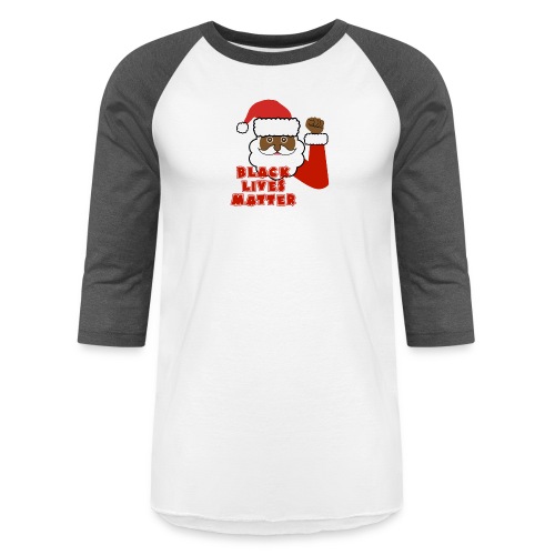 Civil Rights Black Santa With Fist - Unisex Baseball T-Shirt