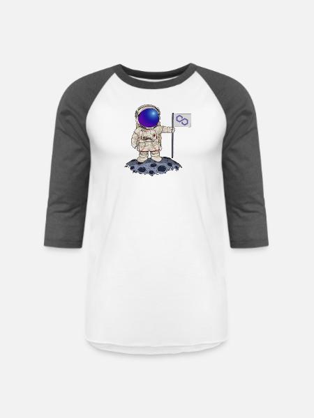 Moon Boy Polygon - Unisex Baseball T-Shirt - white/charcoal