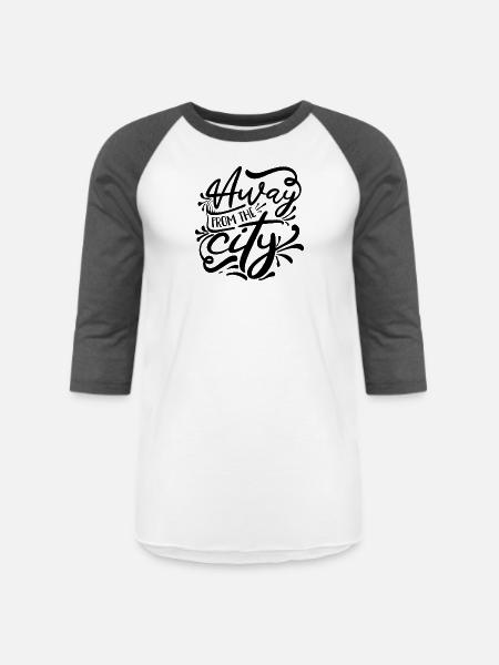 Away From The City - Unisex Baseball T-Shirt - white/charcoal