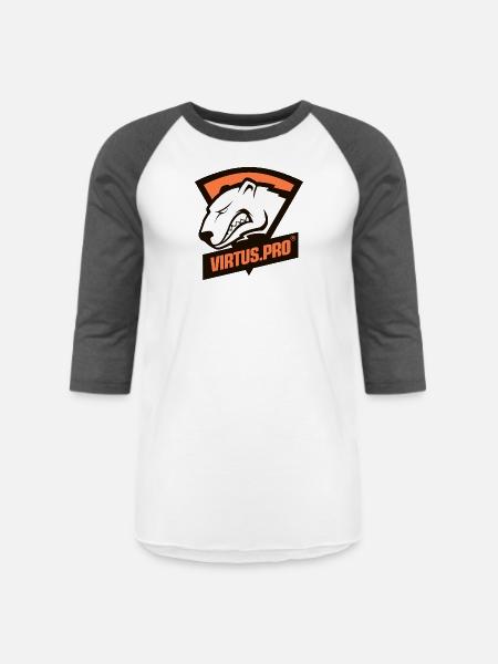 Virtus Pro Logo - Unisex Baseball T-Shirt - white/charcoal