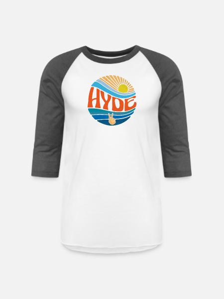 Hyde Shirt Vintage Sunset Hyde Groovy Tie Dye - Unisex Baseball T-Shirt - white/charcoal